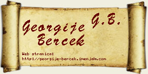 Georgije Berček vizit kartica